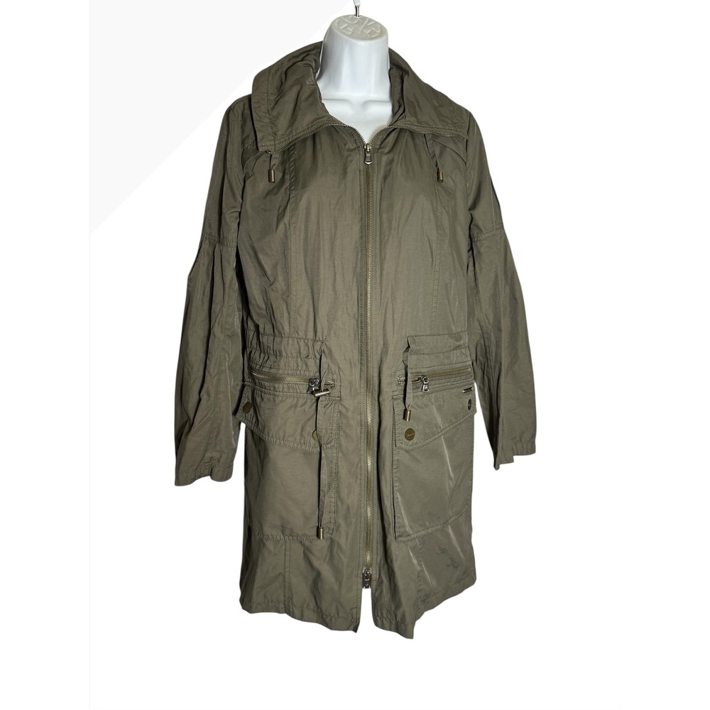 Kenneth Cole New York Hooded Anorak Parka Jacket Olive Green Size Small